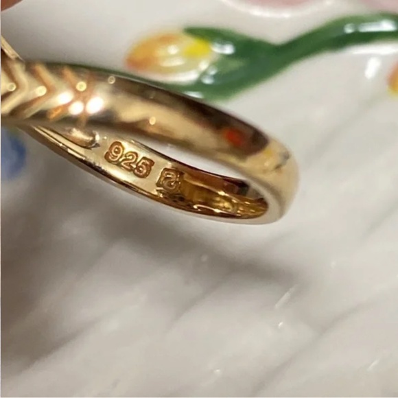 Vintage Ross-Simons Gold-Sterling Sapphire Bypass Ring - Picture 5 of 6